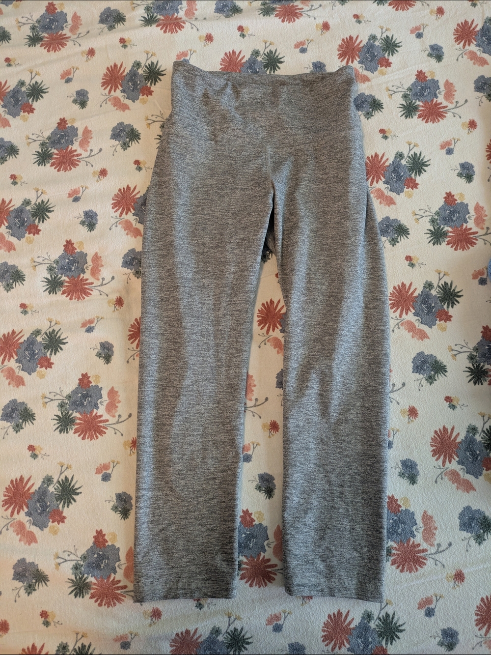 Women's Capri  Gray Stretch Leggings